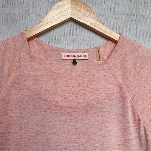 Rebecca Taylor Short Sleeve Peach Peplum Top - Picture 3 of 4